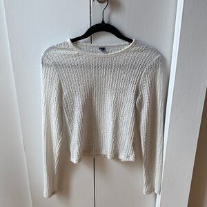 Off-White Textured Long Sleeve Top